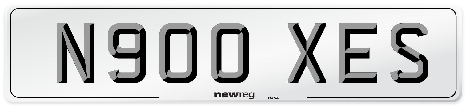 N900 XES Number Plate from New Reg